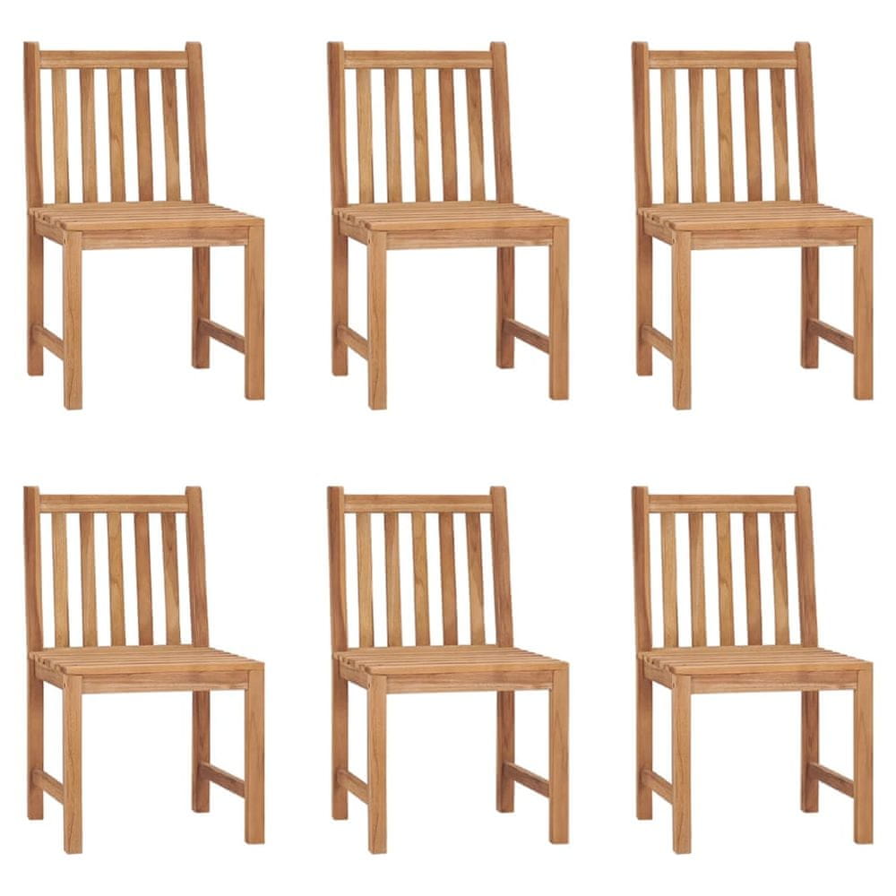 Vidaxl Záhradné stoličky 6 ks tíkový masív